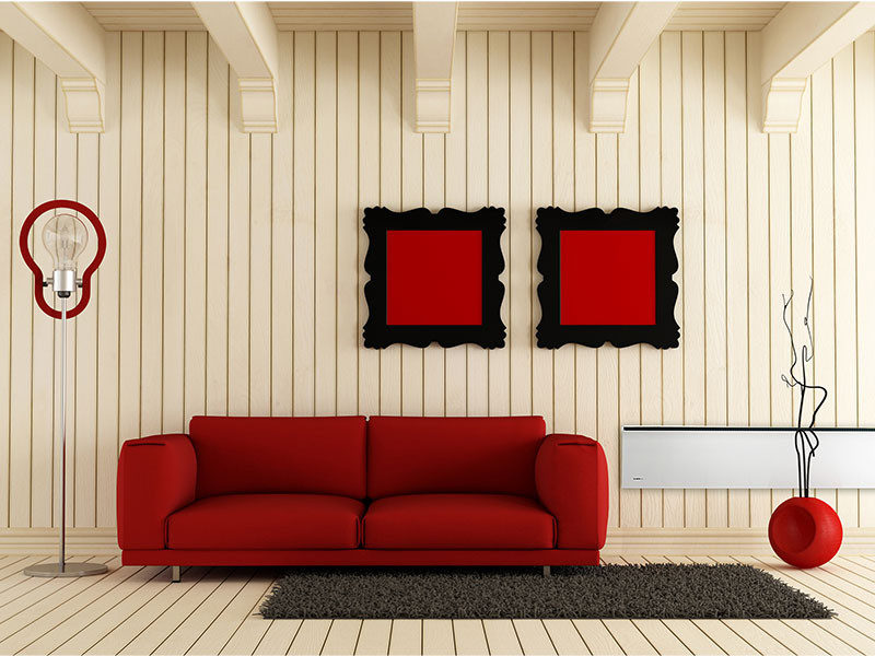 Glamox panel vörös szofa